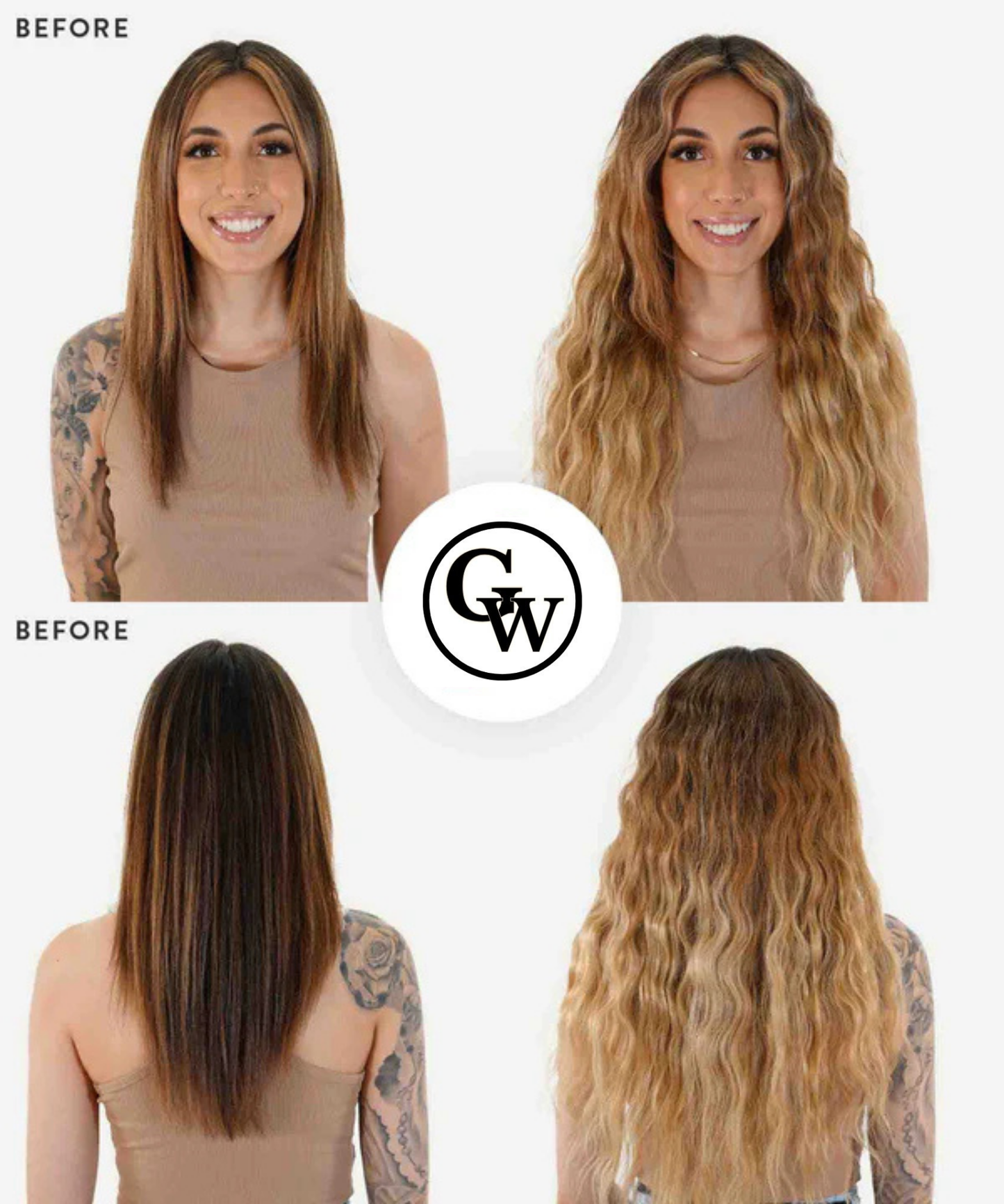 Extensions de Cheveux Adhésives Classiques Bouclées